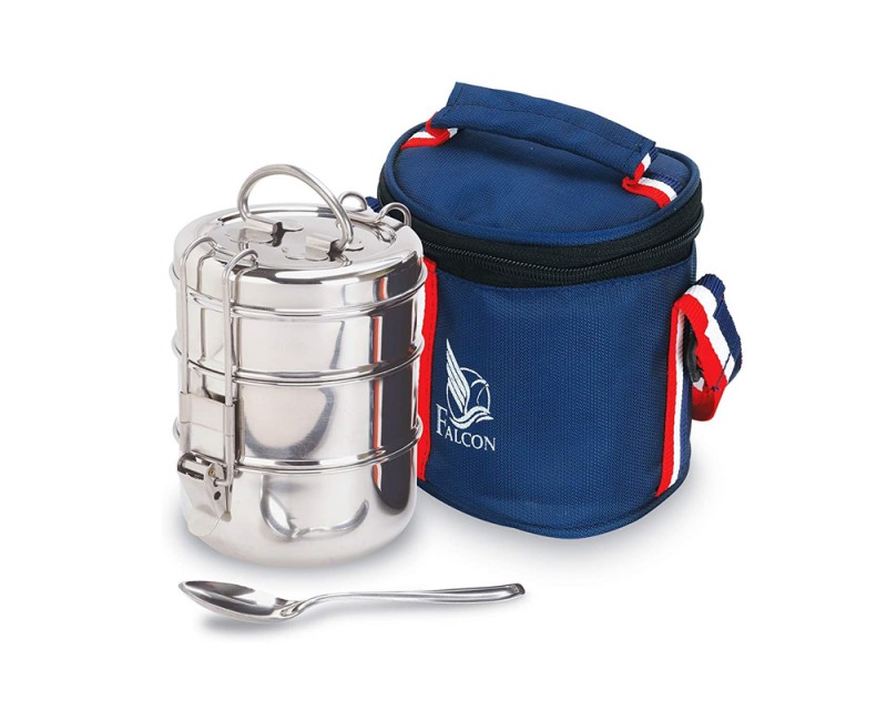 Falcon Foodie 7x3 Layer Tiffin With Bag And Spoon - 1100ml