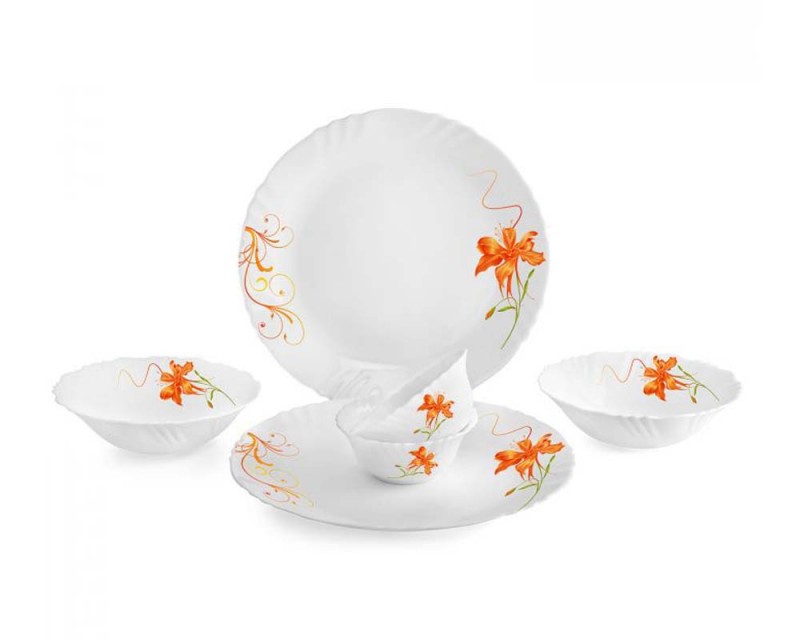 Orange Lilly Dinner Set