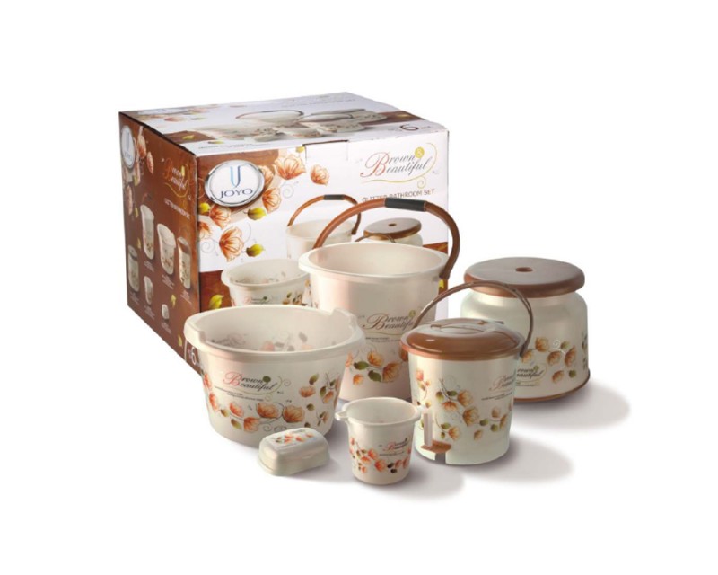 Bathroom Set Glitter Printed Deluxe 6 Pcs