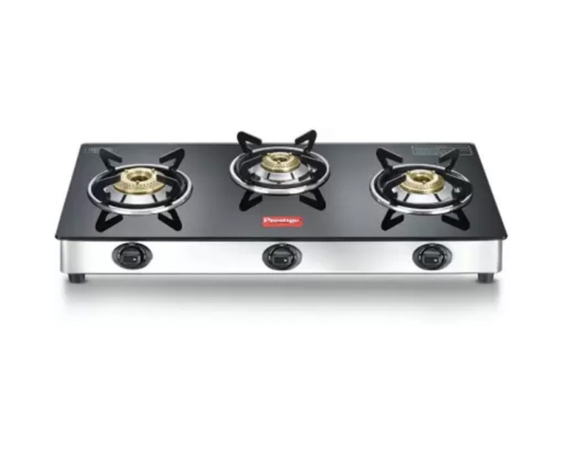 Prestige Stainless Steel Manual Gas Stove  (3 Burners)