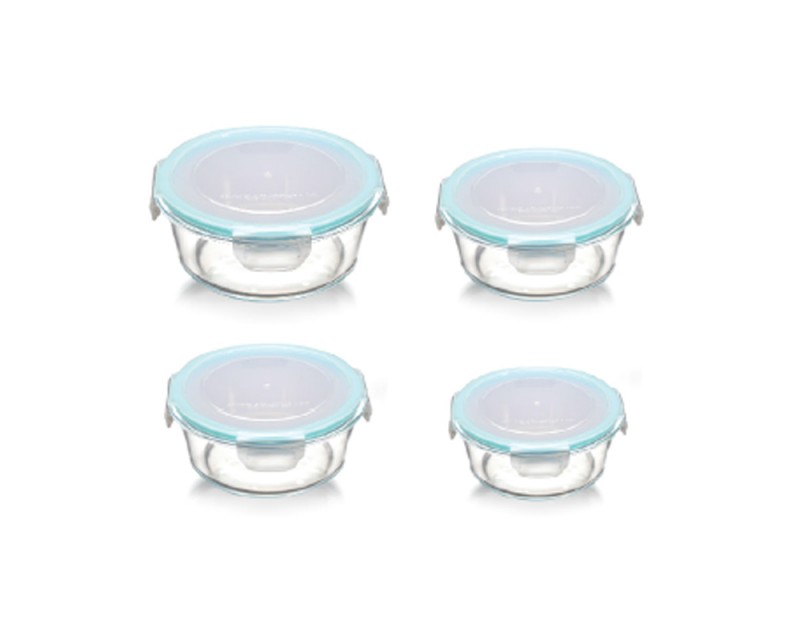 Glass Container Round FLAT LID