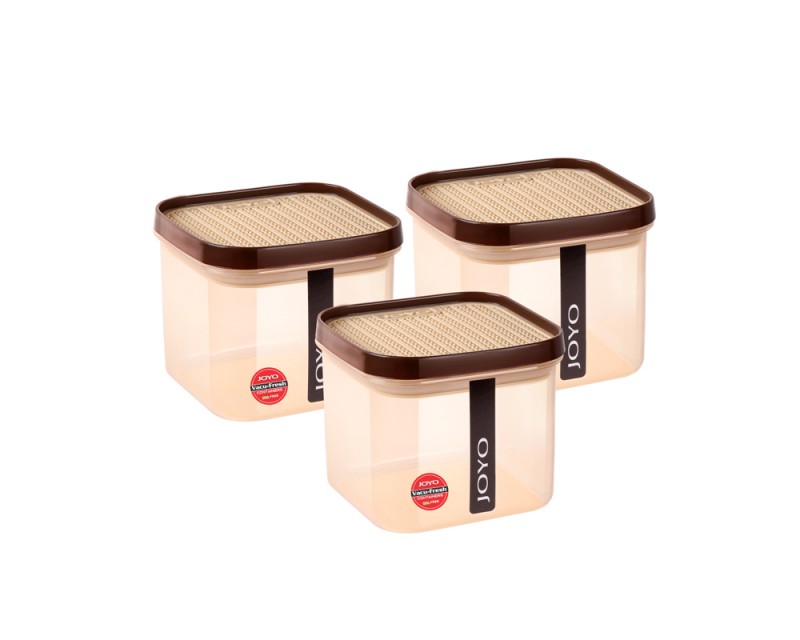 Vacu Fresh Square Container (3 Pcs Set) Tr. Plain