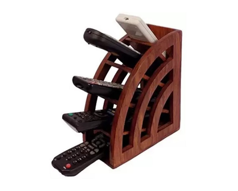 Wooden Remote Control Storage Holder Stand