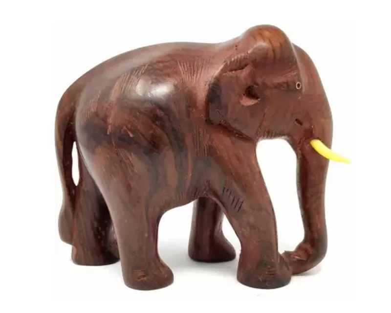Wooden elephant statue