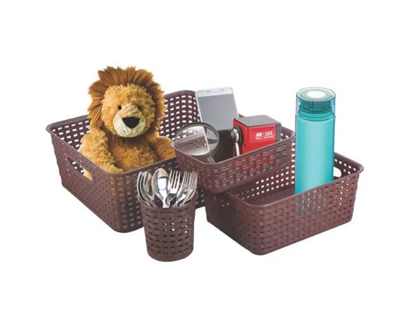 Cane Basket 4 Pcs Set