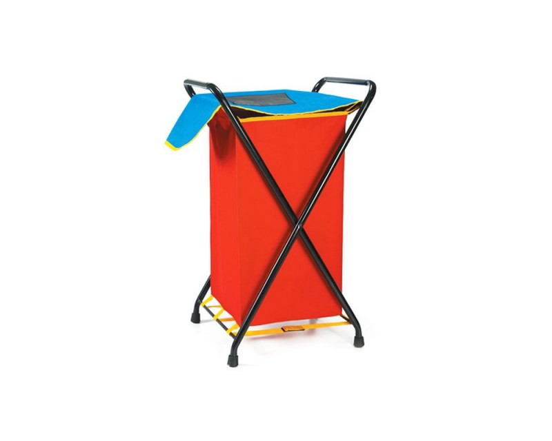Trust Portable Blue & Gray Plastic Laundry Basket